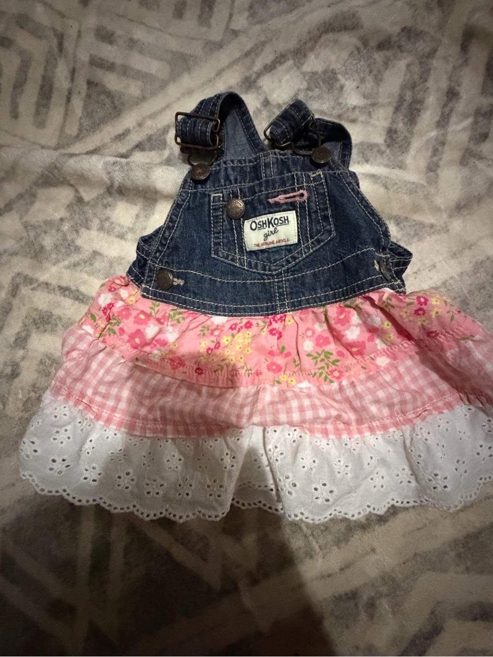 OshKosh B'gosh Denim Pink Floral Tiered Dress